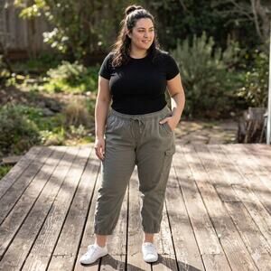 Natural Reflections Cargo Pants Womens 2X Olive Green Utility Stretch Casual